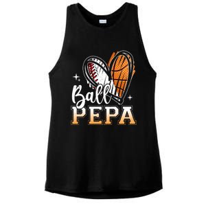 Ball Pepa Baseball Basketball Pepa Grandpa Fathers Day Gift Ladies PosiCharge Tri-Blend Wicking Tank