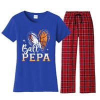 Ball Pepa Baseball Basketball Pepa Grandpa Fathers Day Gift Women's Flannel Pajama Set