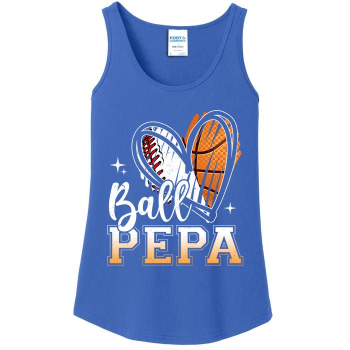 Ball Pepa Baseball Basketball Pepa Grandpa Fathers Day Gift Ladies Essential Tank