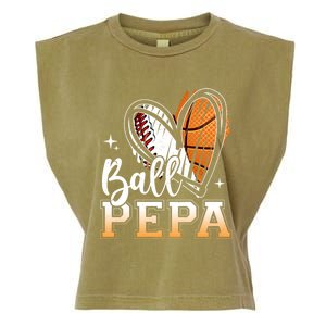 Ball Pepa Baseball Basketball Pepa Grandpa Fathers Day Gift Garment-Dyed Women's Muscle Tee