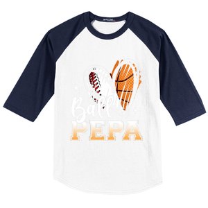 Ball Pepa Baseball Basketball Pepa Grandpa Fathers Day Gift Baseball Sleeve Shirt