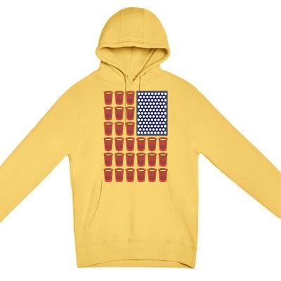 Beer Pong Balls Drunk America Flag 4th July Ing Gift Premium Pullover Hoodie