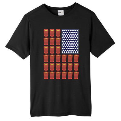 Beer Pong Balls Drunk America Flag 4th July Ing Gift Tall Fusion ChromaSoft Performance T-Shirt