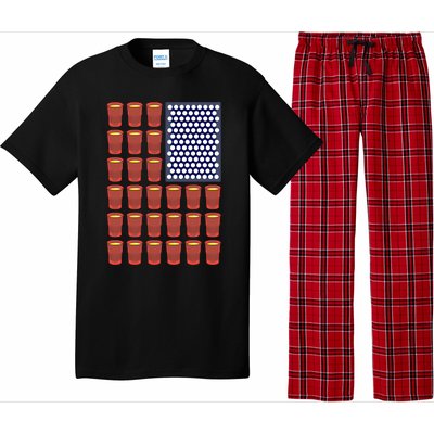 Beer Pong Balls Drunk America Flag 4th July Ing Gift Pajama Set