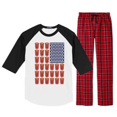 Beer Pong Balls Drunk America Flag 4th July Ing Gift Raglan Sleeve Pajama Set