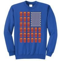 Beer Pong Balls Drunk America Flag 4th July Ing Gift Sweatshirt