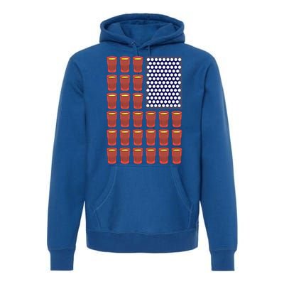 Beer Pong Balls Drunk America Flag 4th July Ing Gift Premium Hoodie