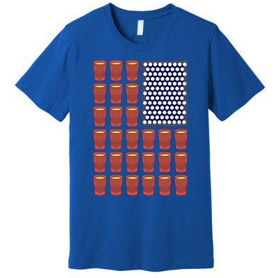 Beer Pong Balls Drunk America Flag 4th July Ing Gift Premium T-Shirt