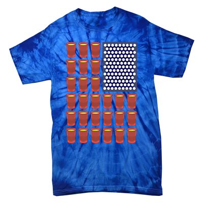 Beer Pong Balls Drunk America Flag 4th July Ing Gift Tie-Dye T-Shirt