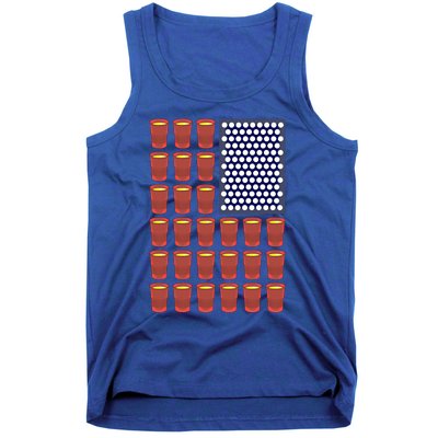 Beer Pong Balls Drunk America Flag 4th July Ing Gift Tank Top