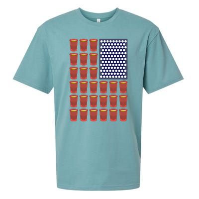 Beer Pong Balls Drunk America Flag 4th July Ing Gift Sueded Cloud Jersey T-Shirt