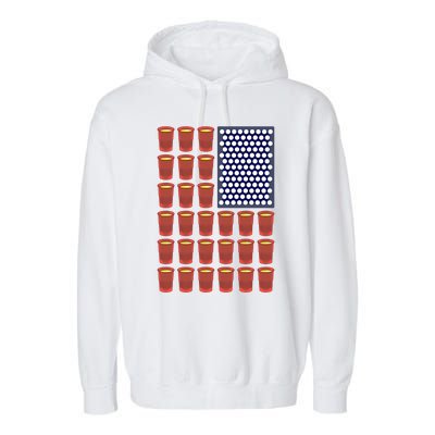 Beer Pong Balls Drunk America Flag 4th July Ing Gift Garment-Dyed Fleece Hoodie