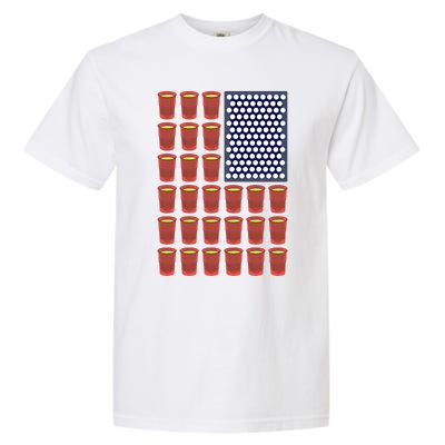 Beer Pong Balls Drunk America Flag 4th July Ing Gift Garment-Dyed Heavyweight T-Shirt