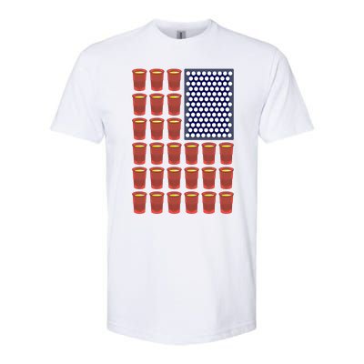 Beer Pong Balls Drunk America Flag 4th July Ing Gift Softstyle CVC T-Shirt