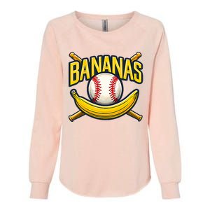 Banana Playing Baseball Fruit Lover Baseball Player Banana Womens California Wash Sweatshirt