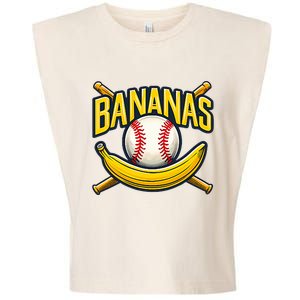 Banana Playing Baseball Fruit Lover Baseball Player Banana Garment-Dyed Women's Muscle Tee