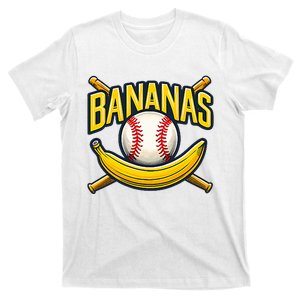 Banana Playing Baseball Fruit Lover Baseball Player Banana T-Shirt