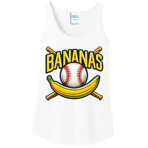 Banana Playing Baseball Fruit Lover Baseball Player Banana Ladies Essential Tank