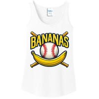 Banana Playing Baseball Fruit Lover Baseball Player Banana Ladies Essential Tank