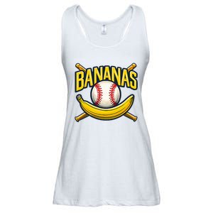 Banana Playing Baseball Fruit Lover Baseball Player Banana Ladies Essential Flowy Tank