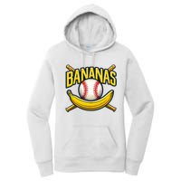 Banana Playing Baseball Fruit Lover Baseball Player Banana Women's Pullover Hoodie