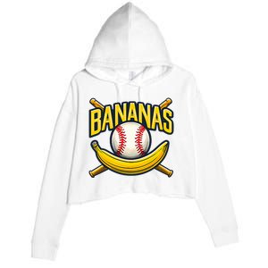 Banana Playing Baseball Fruit Lover Baseball Player Banana Crop Fleece Hoodie