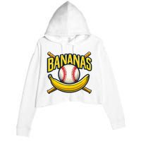 Banana Playing Baseball Fruit Lover Baseball Player Banana Crop Fleece Hoodie