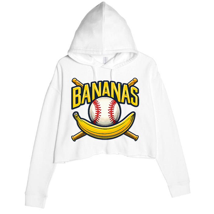 Banana Playing Baseball Fruit Lover Baseball Player Banana Crop Fleece Hoodie