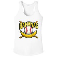 Banana Playing Baseball Fruit Lover Baseball Player Banana Ladies PosiCharge Competitor Racerback Tank