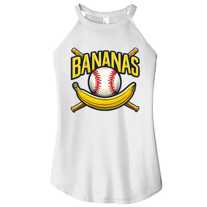 Banana Playing Baseball Fruit Lover Baseball Player Banana Women's Perfect Tri Rocker Tank