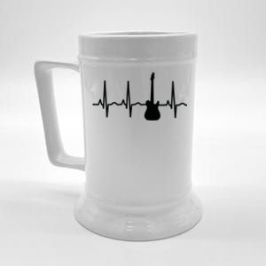 Bass Player Bass Guitar Player Heartbeat Beer Stein