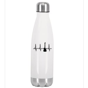 Bass Player Bass Guitar Player Heartbeat Stainless Steel Insulated Water Bottle