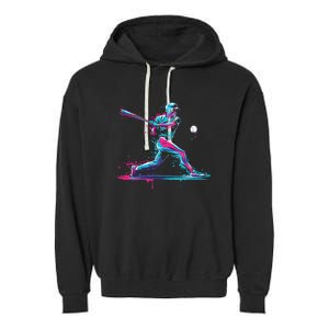 Baseball Player Baseball Drip For Ice Cream Garment-Dyed Fleece Hoodie