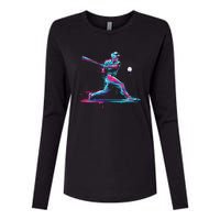 Baseball Player Baseball Drip For Ice Cream Womens Cotton Relaxed Long Sleeve T-Shirt