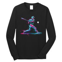 Baseball Player Baseball Drip For Ice Cream Long Sleeve Shirt