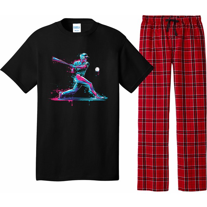 Baseball Player Baseball Drip For Ice Cream Pajama Set