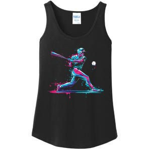 Baseball Player Baseball Drip For Ice Cream Ladies Essential Tank