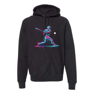 Baseball Player Baseball Drip For Ice Cream Premium Hoodie