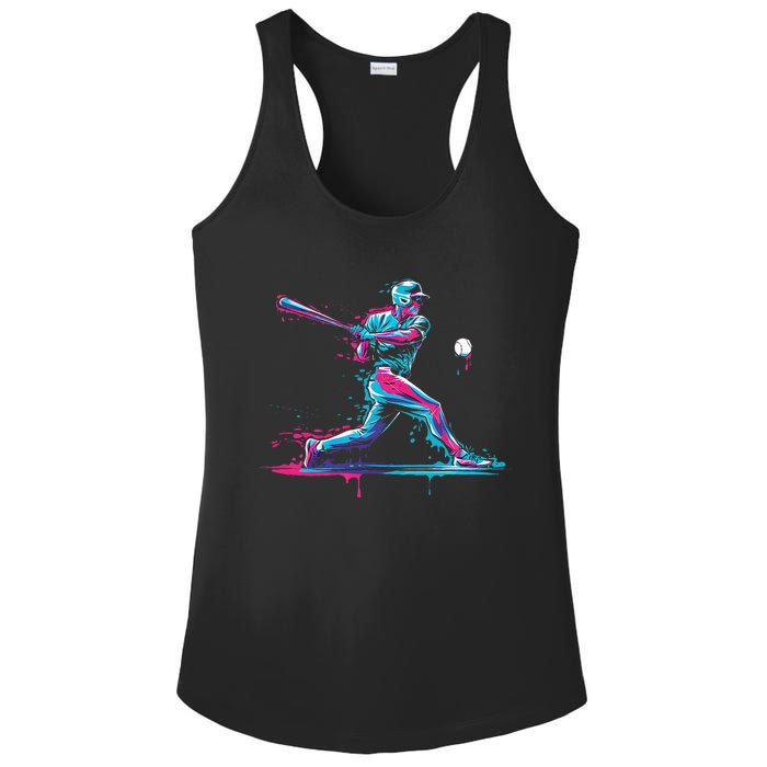 Baseball Player Baseball Drip For Ice Cream Ladies PosiCharge Competitor Racerback Tank