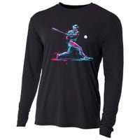 Baseball Player Baseball Drip For Ice Cream Cooling Performance Long Sleeve Crew