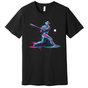 Baseball Player Baseball Drip For Ice Cream Premium T-Shirt