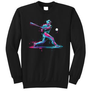 Baseball Player Baseball Drip For Ice Cream Tall Sweatshirt