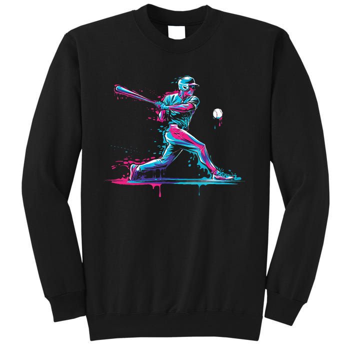 Baseball Player Baseball Drip For Ice Cream Tall Sweatshirt