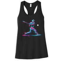 Baseball Player Baseball Drip For Ice Cream Women's Racerback Tank