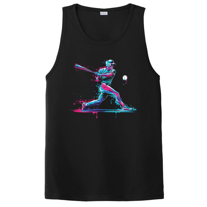 Baseball Player Baseball Drip For Ice Cream PosiCharge Competitor Tank