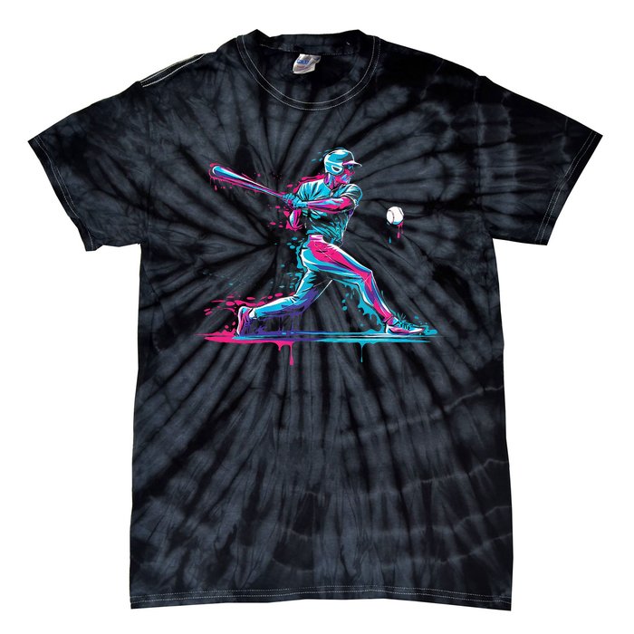 Baseball Player Baseball Drip For Ice Cream Tie-Dye T-Shirt