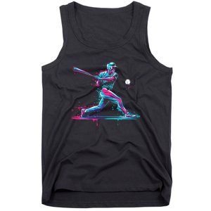 Baseball Player Baseball Drip For Ice Cream Tank Top