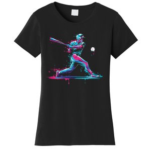 Baseball Player Baseball Drip For Ice Cream Women's T-Shirt