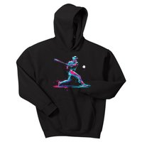 Baseball Player Baseball Drip For Ice Cream Kids Hoodie