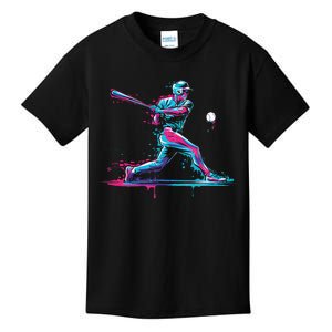 Baseball Player Baseball Drip For Ice Cream Kids T-Shirt